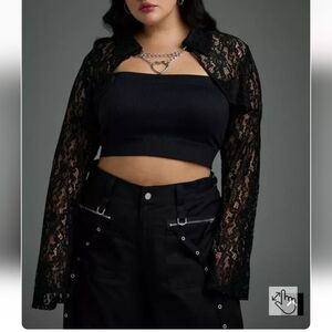🆕️🖤 TORRID NIGHTFALL LACE & HEART CHAIN DETAIL BOLERO🖤